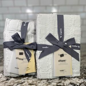 West Elm Clipped Jacquard Squares Euro Shams set